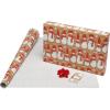American Greetings Christmas Wrapping Paper Set, Red and Tan Brown Holiday Gift Wrap (120 sq. ft., 4 rolls-30 in. x 12 ft., 7 Adhesive Bows, 30 Gift Tag Stickers) Plaid, Stripes, and Snowmen(Brown  Red  White  Green)