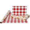 American Greetings Christmas Wrapping Paper Set, Red and Tan Brown Holiday Gift Wrap (120 sq. ft., 4 rolls-30 in. x 12 ft., 7 Adhesive Bows, 30 Gift Tag Stickers) Plaid, Stripes, and Snowmen(Rustic Designs)