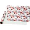 American Greetings Christmas Wrapping Paper Set, Red and Tan Brown Holiday Gift Wrap (120 sq. ft., 4 rolls-30 in. x 12 ft., 7 Adhesive Bows, 30 Gift Tag Stickers) Plaid, Stripes, and Snowmen(Red  White  Green)