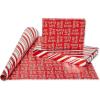 American Greetings Cute Reversible Christmas Wrapping Paper Rolls, White and Red Holiday Gift Wrap (120 sq. ft., 4 Rolls-30 in. x 12 ft.) Plaid, Candy Canes, Trees, Snowmen(Red  Black  and Silver)