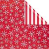 American Greetings Cute Reversible Christmas Wrapping Paper Rolls, White and Red Holiday Gift Wrap (120 sq. ft., 4 Rolls-30 in. x 12 ft.) Plaid, Candy Canes, Trees, Snowmen(Candy Cane Stripes and Snowflakes)