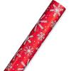American Greetings Cute Reversible Christmas Wrapping Paper Rolls, White and Red Holiday Gift Wrap (120 sq. ft., 4 Rolls-30 in. x 12 ft.) Plaid, Candy Canes, Trees, Snowmen(Candy Cane Stripes and Snowflakes)