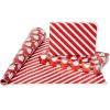 American Greetings Cute Reversible Christmas Wrapping Paper Rolls, White and Red Holiday Gift Wrap (120 sq. ft., 4 Rolls-30 in. x 12 ft.) Plaid, Candy Canes, Trees, Snowmen(Red  Black  and Silver)