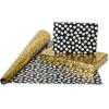 American Greetings Foil Pink Christmas Wrapping Paper Rolls, Metallic Gold and Pink Holiday Gift Wrap (80 sq. ft., 4 Rolls-30 in. x 8 ft., Reversible) Snowflakes, Trees, Joy, Peace(Black and Gold)