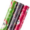 American Greetings Nightmare Before Christmas Christmas Wrapping Paper Rolls, Black and Red Holiday Gift Wrap (105 sq. ft., 3 Rolls-30 in. x 14 ft., Cut Lines) Jack Skellington, Oogie Boogie, Cosmo(Jack Skellington and Zero)