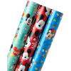 American Greetings Nightmare Before Christmas Christmas Wrapping Paper Rolls, Black and Red Holiday Gift Wrap (105 sq. ft., 3 Rolls-30 in. x 14 ft., Cut Lines) Jack Skellington, Oogie Boogie, Cosmo(Mickey Mouse)