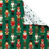 American Greetings Nutcracker Christmas Wrapping Paper Roll, Forest Green and White Holiday Gift Wrap ((60 sq. ft., Reversible Roll) Vintage Nutcrackers and Holly(Traditional Nutcrackers)