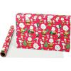 American Greetings Peanuts Christmas Wrapping Paper Rolls, Red and Blue Holiday Gift Wrap (105 sq. ft., 3 Rolls-30 in. x 14 ft., Cut Lines) Charlie Brown, Snoopy, Woodstock, Lucy(Peanuts Characters)