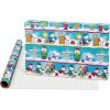 American Greetings Peanuts Christmas Wrapping Paper Rolls, Red and Blue Holiday Gift Wrap (105 sq. ft., 3 Rolls-30 in. x 14 ft., Cut Lines) Charlie Brown, Snoopy, Woodstock, Lucy(Peanuts Characters)