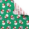 American Greetings Reversible African American Santa Christmas Wrapping Paper Roll, Red, White and Green Holiday Gift Wrap (60 sq. ft., 1 Standard Roll Wrap-30 in. x 24 ft.) Stripes and Solid Green