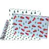 American Greetings Reversible Christmas Wrapping Paper Roll with Little Red Truck Hauling a Christmas Tree, Light Blue and White Holiday Gift Wrap (60 sq. ft., 1 Standard Roll Wrap-30 in. x 24 ft.)(Little Red Truck)