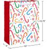 American Greetings Reversible Rainbow Christmas Wrapping Paper Roll, Colorful Holiday Gift Wrap (60 sq. ft., 1 Standard Roll Wrap-30 in. x 24 ft.) Rainbow Stripes, Snowflakes, and Dots(MD LG XM RAINBOW BAG BNDL 4CT)