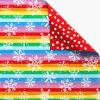 American Greetings Reversible Rainbow Christmas Wrapping Paper Roll, Colorful Holiday Gift Wrap (60 sq. ft., 1 Standard Roll Wrap-30 in. x 24 ft.) Rainbow Stripes, Snowflakes, and Dots(Rainbow Colors)