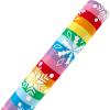American Greetings Reversible Rainbow Christmas Wrapping Paper Roll, Colorful Holiday Gift Wrap (60 sq. ft., 1 Standard Roll Wrap-30 in. x 24 ft.) Rainbow Stripes, Snowflakes, and Dots(Rainbow Colors)
