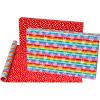 American Greetings Reversible Rainbow Christmas Wrapping Paper Roll, Colorful Holiday Gift Wrap (60 sq. ft., 1 Standard Roll Wrap-30 in. x 24 ft.) Rainbow Stripes, Snowflakes, and Dots(Rainbow Colors)