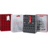 American Greetings 10″ Medium Christmas Gift Bags, Red, White, Green and Black Winter Designs (4 Bags)(MED SAP BAG BUNDLE REDBLK 4CT)