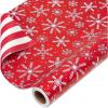 American Greetings Cute Reversible Christmas Wrapping Paper Rolls, White and Red Holiday Gift Wrap (120 sq. ft., 4 Rolls-30 in. x 12 ft.) Plaid, Candy Canes, Trees, Snowmen(Candy Cane Stripes and Snowflakes)
