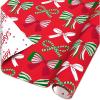 American Greetings Nutcracker Christmas Wrapping Paper Roll, Forest Green and White Holiday Gift Wrap ((60 sq. ft., Reversible Roll) Vintage Nutcrackers and Holly(Cute Bows Red and Green)
