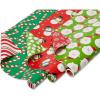 American Greetings Reversible Kids Christmas Wrapping Paper Rolls, Santa, Snowmen, Candy Canes, Red and Green Holiday Gift Wrap (120 sq. ft., 3 Wide Rolls-30 in. x 12 ft.) Stripes, Dots, Snowflakes(Santa  Snowmen and Candy Canes)