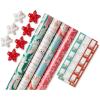 American Greetings Whimsical Christmas Wrapping Paper Set, Holiday Gift Wrap for Her (120 sq. ft., 4 rolls-30 in. x 12 ft., 7 Adhesive Bows, 30 Gift Tag Stickers) Kathy Davis Designs