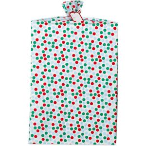 American Greetings Jumbo Plastic Gift Bag (Red & Green Dots) for Birthdays, Baby Showers and All Occasions (1 Bag, 6.67 ft. x 3.17 ft.)(Red & Green Dots)