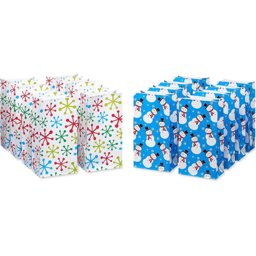 imageAmerican Greetings 13 Large Christmas Gift Bags Santa Snowman Snowflakes and Merry Christmas 12 BagsSnowmen and Snowflakes