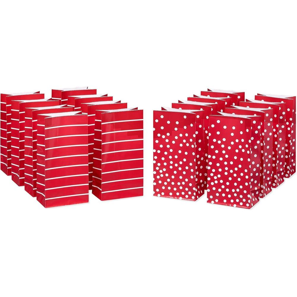 imageAmerican Greetings 13 Large Christmas Gift Bags Santa Snowman Snowflakes and Merry Christmas 12 BagsStripes and Polka Dots