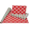 American Greetings Reversible Christmas Wrapping Paper Rolls, Red and Green Holiday Gift Wrap (105 sq. ft., 4 Rolls-30 in. x 12 ft.) Polka Dots, Trees, Snowmen and Snowflakes(Silver  Green  White  Red)