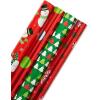 American Greetings Reversible Christmas Wrapping Paper Rolls, Red and Green Holiday Gift Wrap (105 sq. ft., 4 Rolls-30 in. x 12 ft.) Polka Dots, Trees, Snowmen and Snowflakes(Red  Green and White)
