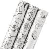 American Greetings Reversible Kids Christmas Wrapping Paper Rolls, Red, Blue, Green Holiday Gift Wrap (120 sq. ft., 3 Wide Rolls-40 in. x 12 ft.) Penguins, Snowmen, Merry Christmas, Ho Ho Ho(Coloring Activity)