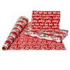 American Greetings Reversible Kids Christmas Wrapping Paper Rolls, Red, Blue, Green Holiday Gift Wrap (120 sq. ft., 3 Wide Rolls-40 in. x 12 ft.) Penguins, Snowmen, Merry Christmas, Ho Ho Ho(Santa  Snowflakes and Snowmen)