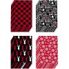 American Greetings Christmas Wrapping Paper Sheets, Elves, Stripes and Christmas Lettering (12 Sheets, 30 in. x 20 in.)(4FW 16SHT P XM RED AND BLACK)