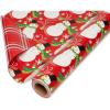 American Greetings Reversible Christmas Wrapping Paper Rolls, Red and Green Holiday Gift Wrap (105 sq. ft., 4 Rolls-30 in. x 12 ft.) Polka Dots, Trees, Snowmen and Snowflakes(Snowmen and Plaid)