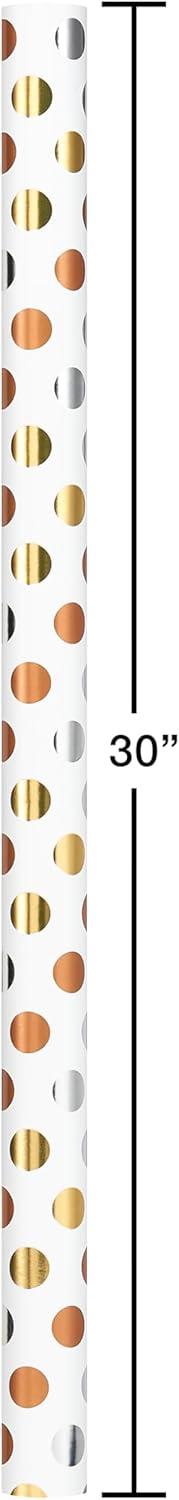 imageAmerican Greetings Jumbo Kids Christmas Reversible Wrapping Paper Roll Red and Blue Holiday Gift Wrap 175 sq ft 1 Extra Large Roll30 in x 70 ft Penguins Polar Bears Santa SnowflakesGold and Silver