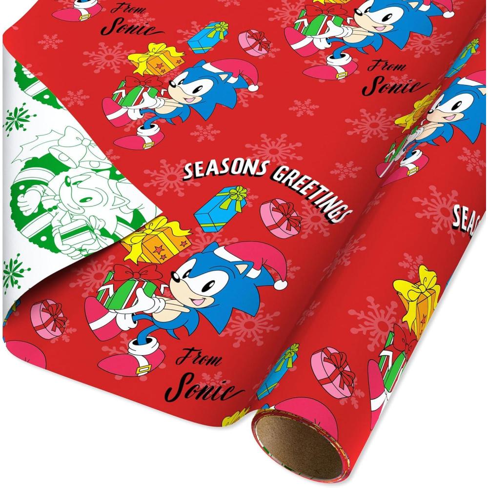 imageAmerican Greetings Kids Christmas Wrapping Paper Minecraft Wrapping Paper Christmas Roll Red and Green Gift Wrap 1 Reversible Roll 75 sq ft Creeper Snowman Pixels Gift BoxesSR 30 75SQ PR FSC XM SONIC