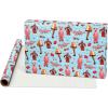 American Greetings Christmas Wrapping Paper Rolls, Classic Holiday Movie Themed Gift Wrap (105 sq. ft., 3 Rolls-30 in. x 14 ft.) Buddy the Elf, Clark Griswold, Ralphie and Leg Lamp