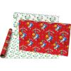 American Greetings Kids Christmas Wrapping Paper, Minecraft Wrapping Paper Christmas Roll, Red and Green Gift Wrap (1 Reversible Roll, 75 sq. ft.) Creeper, Snowman, Pixels, Gift Boxes(SR 30 75SQ PR FSC XM SONIC)