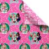 American Greetings Pink Christmas Wrapping Paper Roll for Kids, Barbie and Friends Holiday Gift Wrap (1 Reversible Roll, 75 sq. ft.) Barbie, Daisy, Brooklyn(SR 30 75SQ PR FSC XM BARBIE)