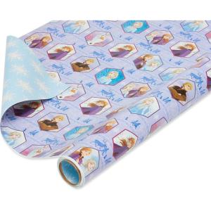 American Greetings Pink Christmas Wrapping Paper Roll for Kids, Barbie and Friends Holiday Gift Wrap (1 Reversible Roll, 75 sq. ft.) Barbie, Daisy, Brooklyn(Disney Frozen)
