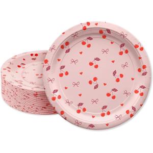 American Greetings Pink Galentines or Valentines Day Disposable Cocktail Napkins (50-Count), Fancy Cocktail Glass(GALENTINES 9R PLT 36CT HC)