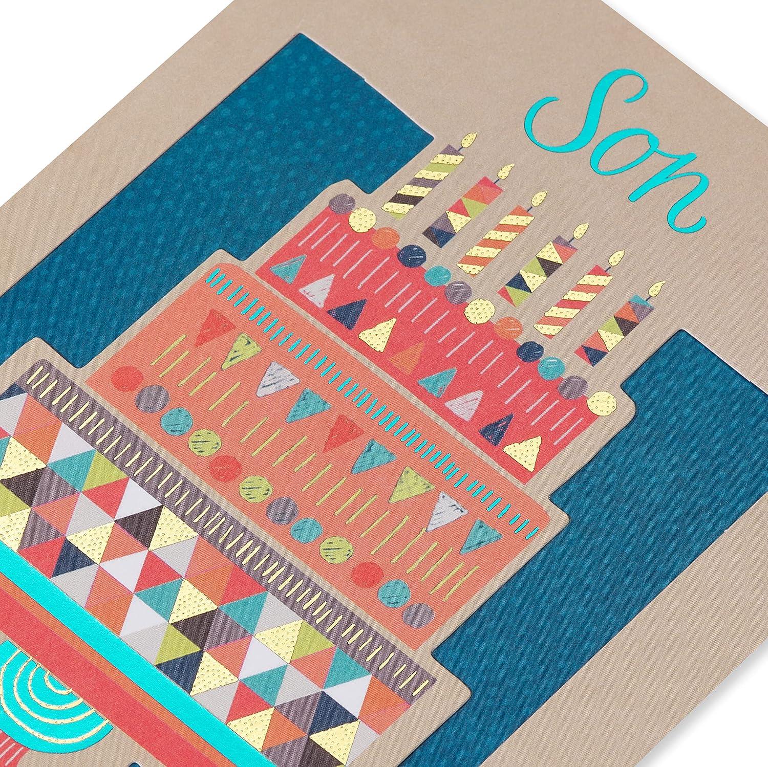 image:imageAmerican Greetings Birthday Card for Son Dear SonGeometric Bday Cake