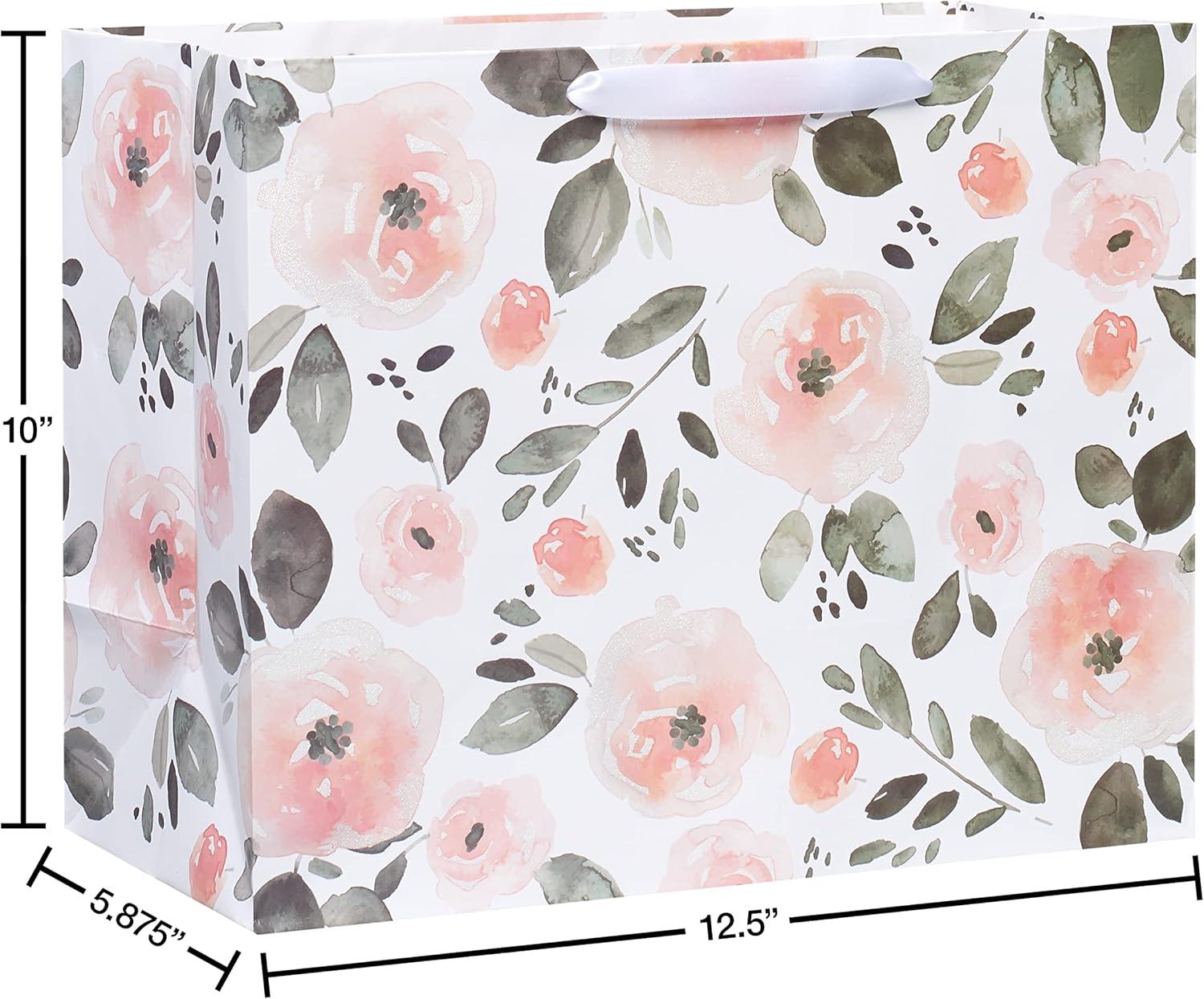 image:imageAmerican Greetings 10 Medium Gift Bag With Tissue Paper Floral For Weddings Bridal Showers Birthdays And All Occasions 1 Bag 6SheetsFloral