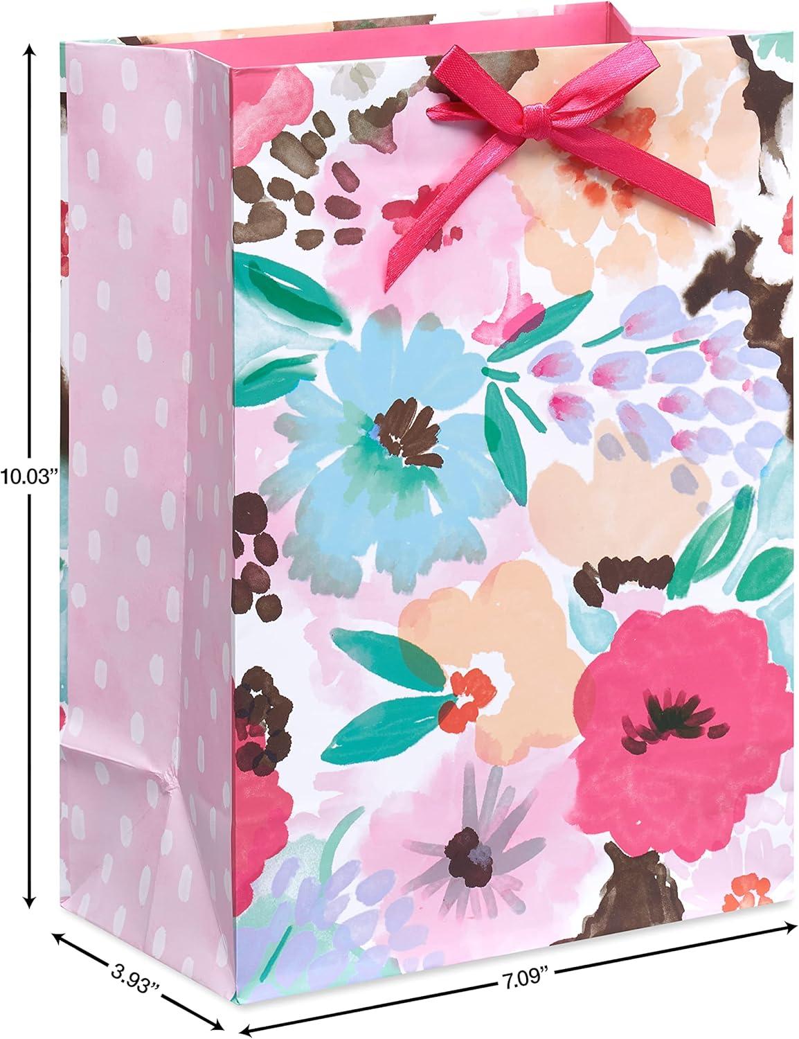 image:imageAmerican Greetings 10 Medium Gift Bag With Tissue Paper Floral For Weddings Bridal Showers Birthdays And All Occasions 1 Bag 6SheetsPainted Floral