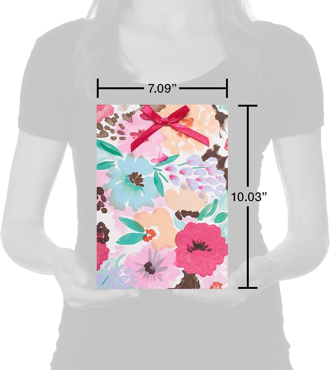 image:imageAmerican Greetings 10 Medium Gift Bag With Tissue Paper Floral For Weddings Bridal Showers Birthdays And All Occasions 1 Bag 6SheetsPainted Floral