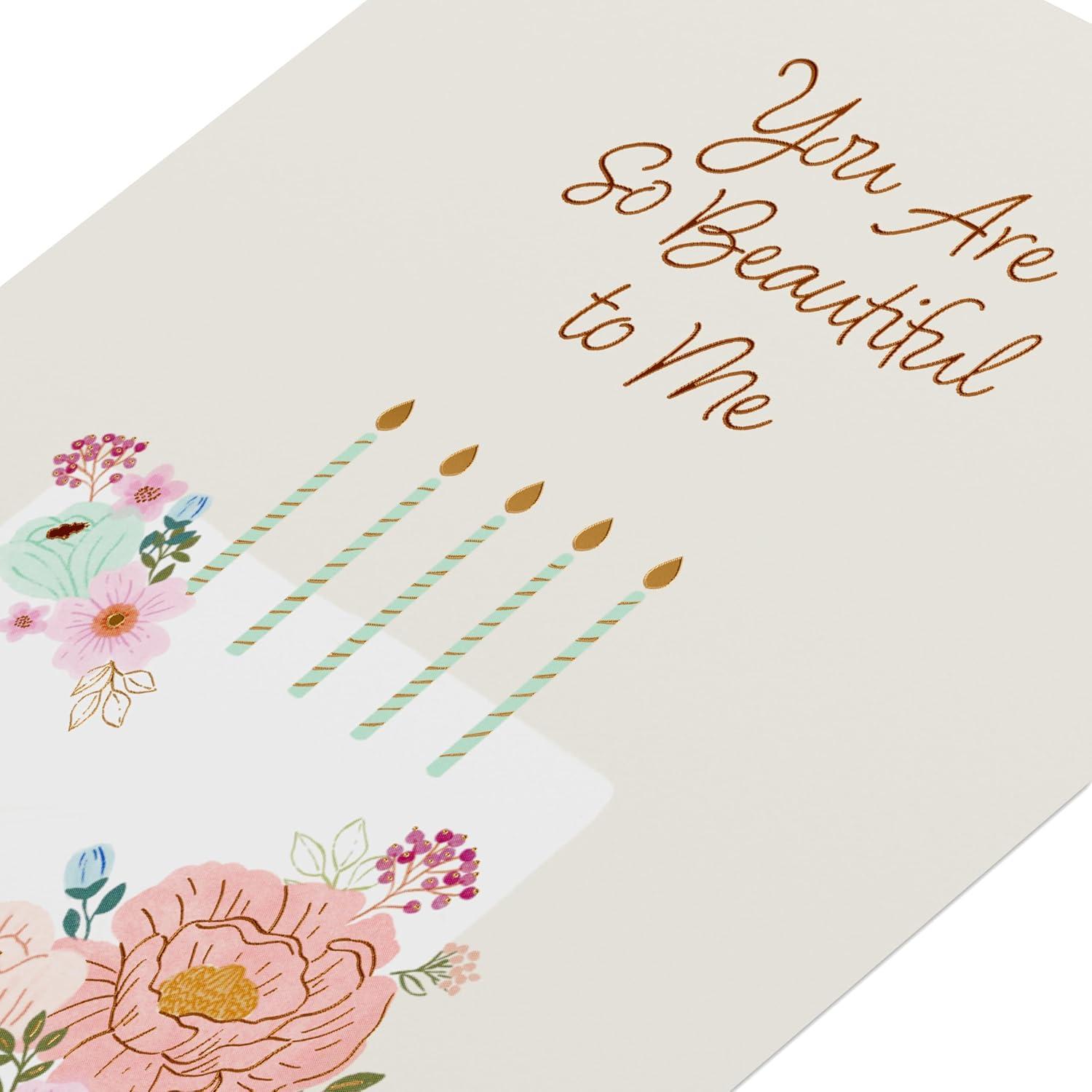 image:imageAmerican Greetings Romantic Birthday Card Right Place Right TimeFloral White Cake Mint Stand