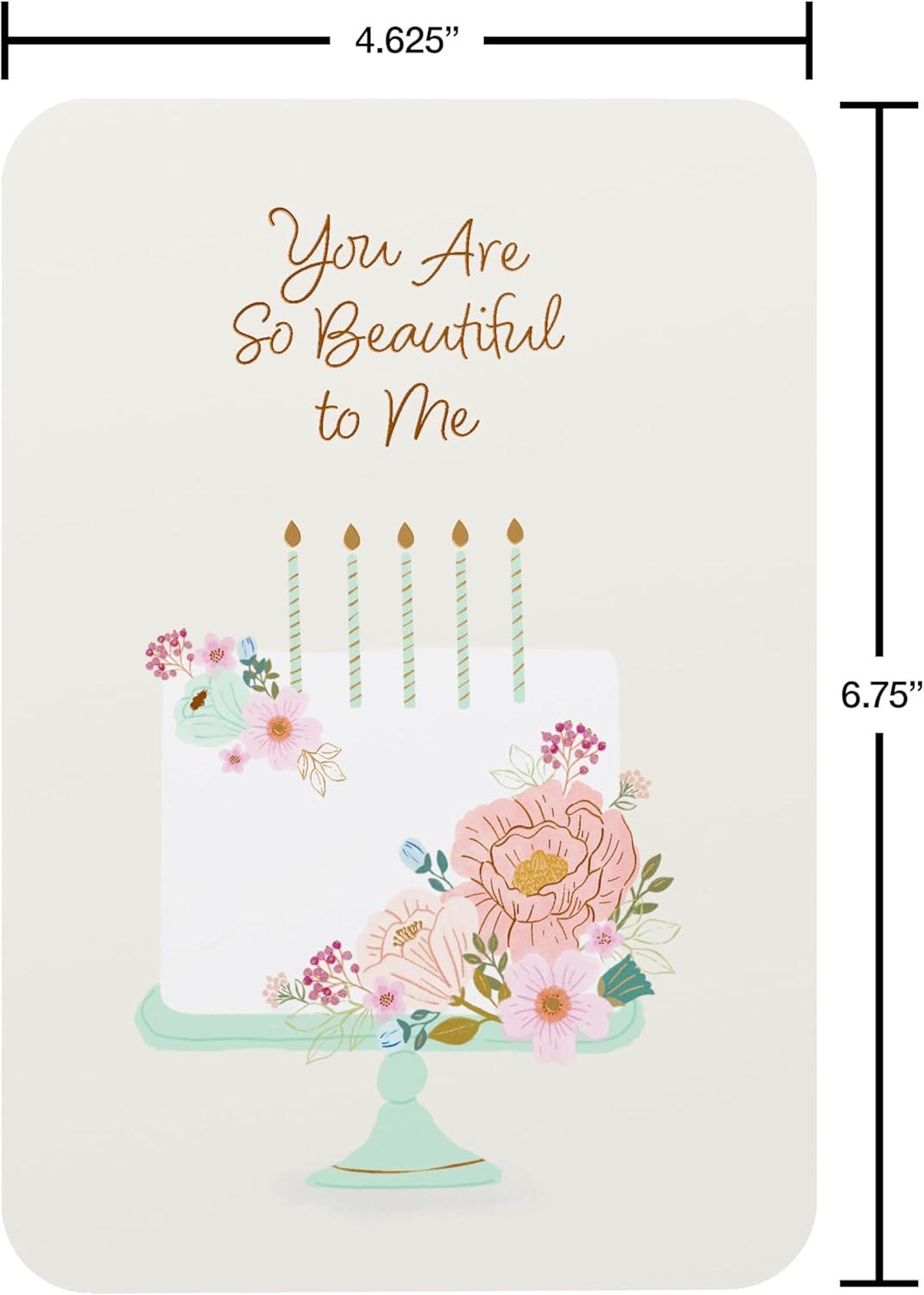 image:imageAmerican Greetings Romantic Birthday Card Right Place Right TimeFloral White Cake Mint Stand