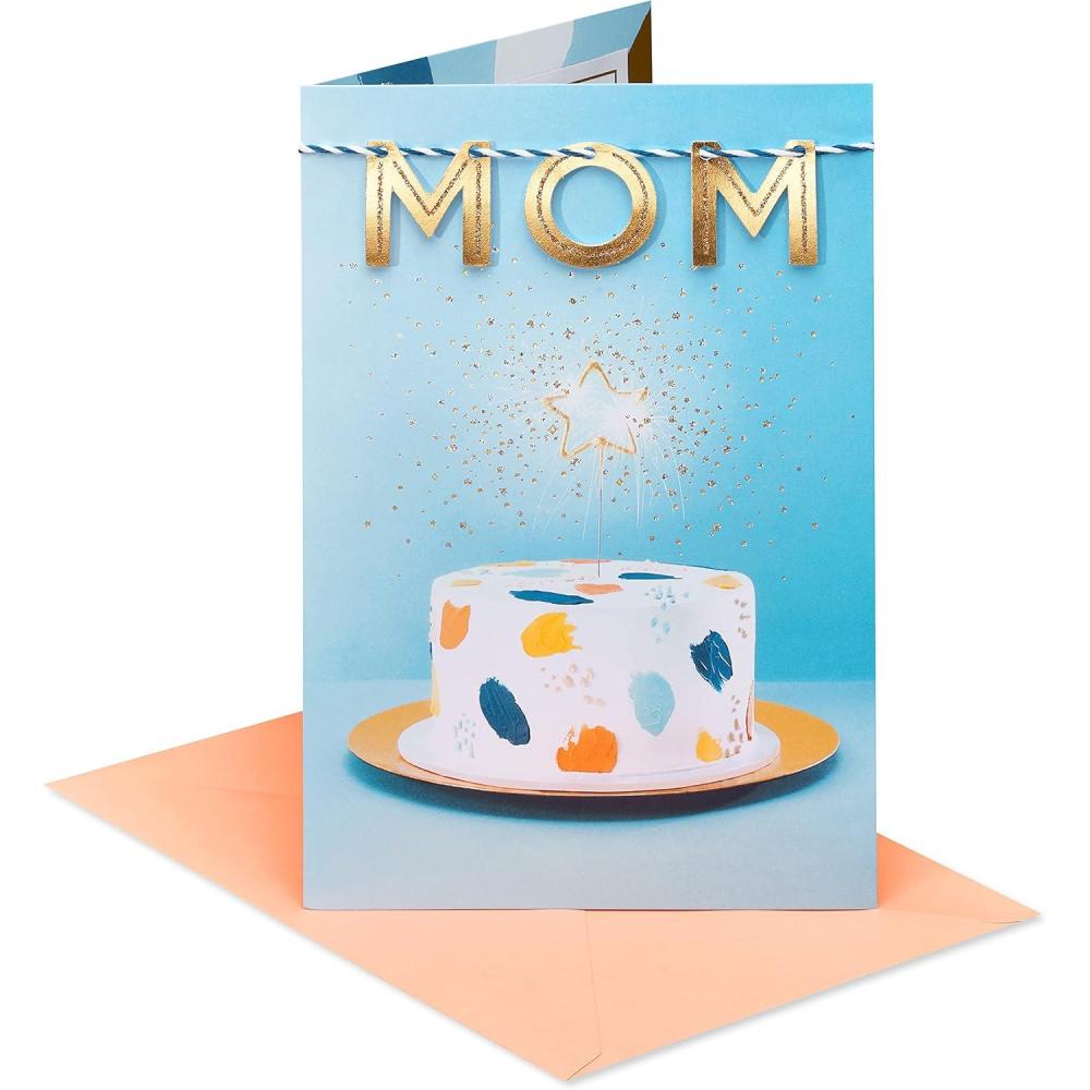 image:imageAmerican Greetings Birthday Card for Mom Celebrating YouCake w Star Sparkler Photo