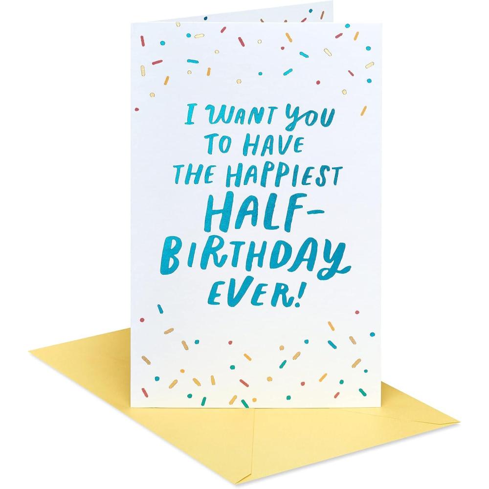 image:imageAmerican Greetings HalfBirthday Card All My HeartLettering with Sprinkles