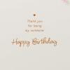 American Greetings Romantic Birthday Card (Right Place, Right Time)(Floral White Cake Mint Stand)