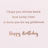 American Greetings Romantic Birthday Card (Right Place, Right Time)(How Lucky I Feel)